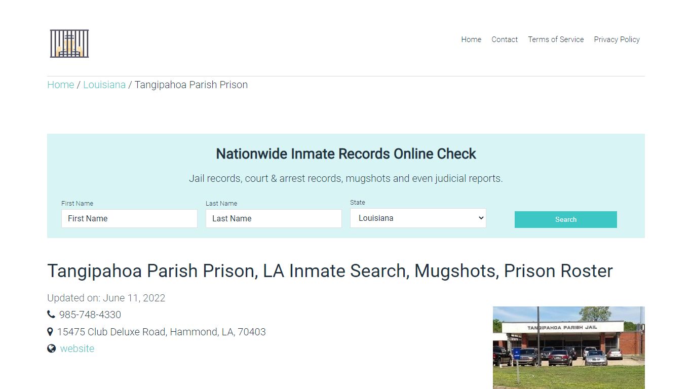 Tangipahoa Parish Prison, LA Inmate Search, Mugshots ...